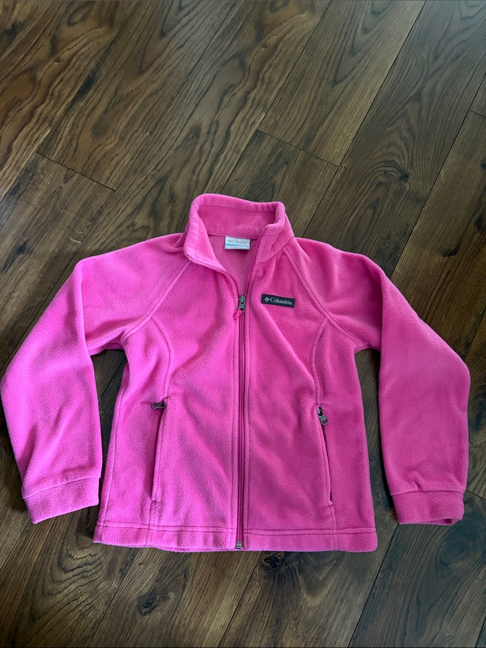 Girls Columbia Bright Pink Full-Zip Fleece Jacket
